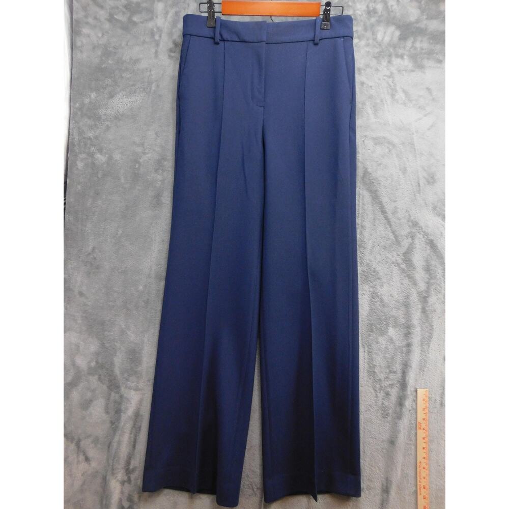 J.Crew Pants Womens 28 Blue Dress Crepe Straight Zip Pockets Stretch Flat Front